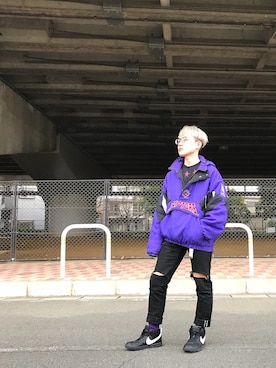 「GIVENCHY」｜「アイテム（ナイロンジャケット）」を使った、こーたろーさん（メンズ・161cm）の冬コーディネート