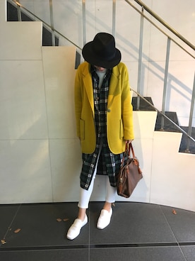 「白いスニーカー」｜「アイテム（ワンピース/ドレス）」を使った、akiさん（レディース・165cm）の冬コーディネート