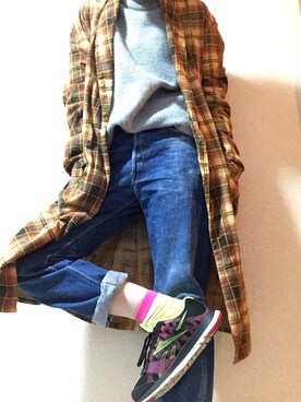 「ドラフトリーバイス」｜「アイテム（ニット/セーター）」を使った、akiさん（レディース・165cm）の冬コーディネート