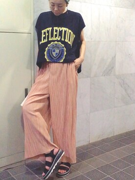 「丈短トップス」｜akiさん（レディース・165cm）の夏コーディネート