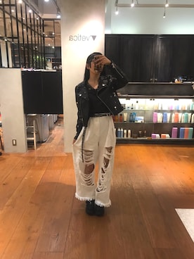 「H&M（エイチ・アンド・エム）のアイテム（ジャケット/アウター）」を使った、相沢梨紗さん（レディース・159cm）の秋コーディネート