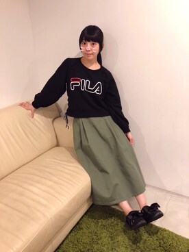 「Luz Llena（ラズレナ）のアイテム」を使った、相沢梨紗さん（レディース・159cm）の冬コーディネート
