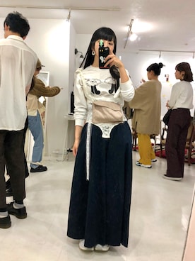 「MYne（マイン）のアイテム」を使った、相沢梨紗さん（レディース・159cm）の秋コーディネート
