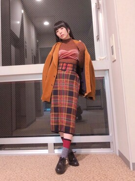 「REDYAZEL（レディアゼル）のアイテム」を使った、相沢梨紗さん（レディース・159cm）の冬コーディネート