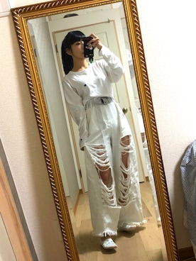 「MYne（マイン）のアイテム」を使った、相沢梨紗さん（レディース・159cm）の冬コーディネート
