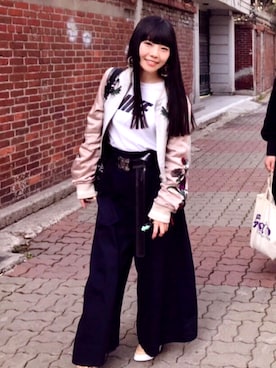「MYne（マイン）のアイテム」を使った、相沢梨紗さん（レディース・159cm）の冬コーディネート