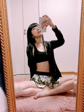 「ボタニカル」｜「アイテム（その他アンダーウェア/インナー）」を使った、相沢梨紗さん（レディース・159cm）の夏コーディネート