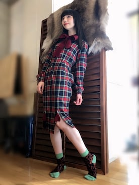 相沢梨紗さん（レディース・159cm）の冬コーディネート