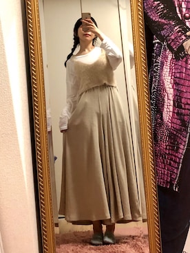 「DOUBLE NAME（ダブルネーム）のアイテム」を使った、相沢梨紗さん（レディース・159cm）の春コーディネート