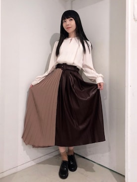 相沢梨紗さん(レディース・159cm)の秋コーディネート