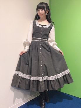 「Grimoire（グリモワール）のアイテム（ワンピース/ドレス）」を使った、相沢梨紗さん（レディース・159cm）の冬コーディネート
