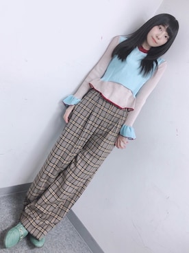 「アイテム（ローファー、グリーン系）」を使った、相沢梨紗さん（レディース・159cm）の春コーディネート