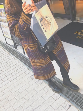 「NET（ネット）のアイテム（チェスターコート）」を使った、uさん（レディース・153cm）の冬コーディネート