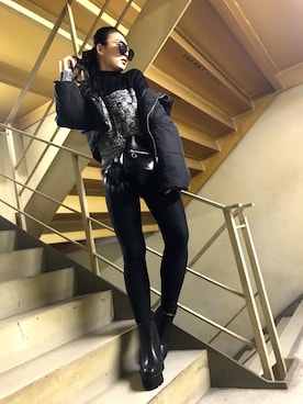 「ENVYM（アンビー）のアイテム（ダウンジャケット/コート）」を使った、ENVYM_KANAEさん（レディース・170cm）の秋コーディネート