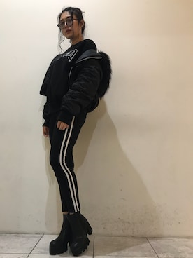 「ENVYM（アンビー）のアイテム（ブルゾン）」を使った、ENVYM_KANAEさん（レディース・170cm）の秋コーディネート