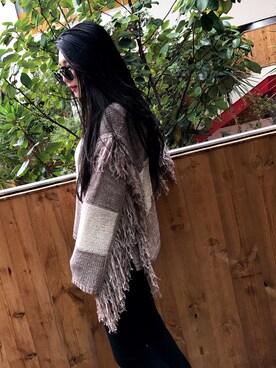 「ENVYM（アンビー）のフレアカラージェギンス                              （その他パンツ）」を使った、ENVYM_KANAEさん（レディース・170cm）の春コーディネート