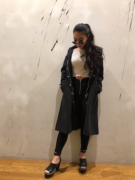 「シャーリング」｜「アイテム（その他アウター）」を使った、ENVYM_KANAEさん（レディース・170cm）の冬コーディネート