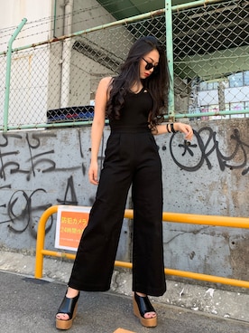 「ENVYM（アンビー）のアイテム（オールインワン・サロペット）」を使った、ENVYM_KANAEさん（レディース・170cm）の春コーディネート