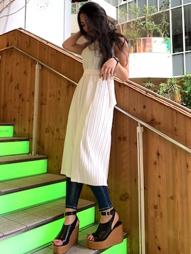 「ENVYM（アンビー）のアイテム（ワンピース/ドレス）」を使った、ENVYM_KANAEさん（レディース・170cm）の春コーディネート