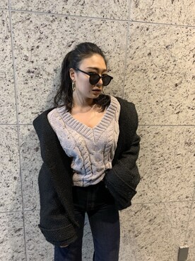 「ENVYM（アンビー）のアイテム（その他アウター）」を使った、ENVYM_KANAEさん（レディース・170cm）の冬コーディネート