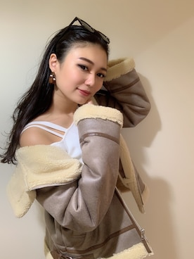 「ENVYM（アンビー）のアイテム（その他アウター）」を使った、ENVYM_KANAEさん（レディース・170cm）の冬コーディネート