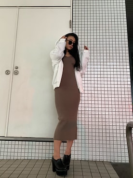 「ENVYM（アンビー）のアイテム（ワンピース/ドレス）」を使った、ENVYM_KANAEさん（レディース・170cm）の冬コーディネート