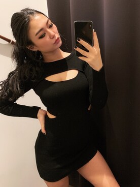 「ENVYM（アンビー）のアイテム（ワンピース/ドレス）」を使った、ENVYM_KANAEさん（レディース・170cm）の冬コーディネート
