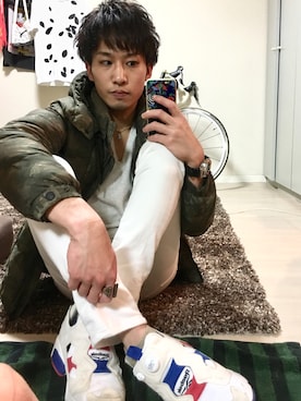 「Node by Kudo Shunji（ノードバイクドウシュウジ）のアイテム」を使った、ジンさん（メンズ・170cm）の春コーディネート