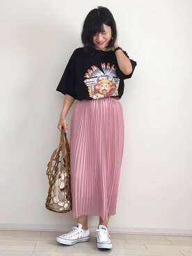 「CONVERSE（コンバース）のconverse（コンバース） ALL STAR OX（オールスターOX）（スニーカー）」を使った、Ⓜ︎ar☺︎さん（レディース・161cm）の夏コーディネート