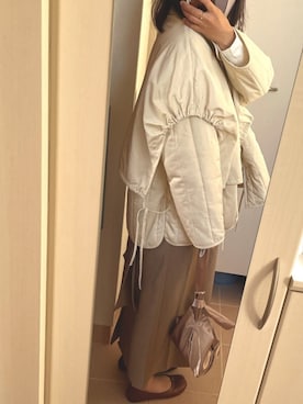 「ラップスカート」｜「アイテム（その他アウター）」を使った、Ⓜ︎ar☺︎さん（レディース・160cm）の冬コーディネート