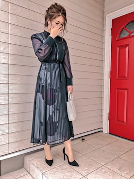 Ameri Vintage ELLA VEIL DRESS ネイビー, 55% OFF