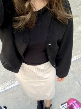 「RESEXXY（リゼクシー）のアイテム（ブルゾン）」を使った、たたたちゃんさん（レディース・164cm）の春コーディネート