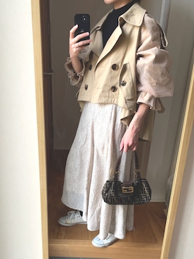 「LA BELLE ETUDE（ラベルエチュード）のアイテム（トレンチコート）」を使った、KENIIさん（レディース・167cm）の春コーディネート