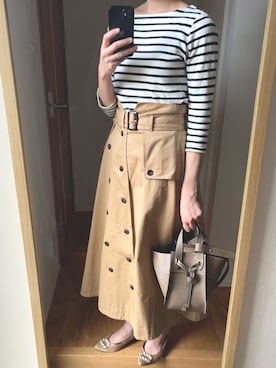 「トレンチスカート」｜KENIIさん（レディース・167cm）の春コーディネート
