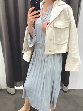 「ADAM ET ROPE'（アダムエロペ）のアイテム（ライダースジャケット）」を使った、KENIIさん（レディース・167cm）の春コーディネート