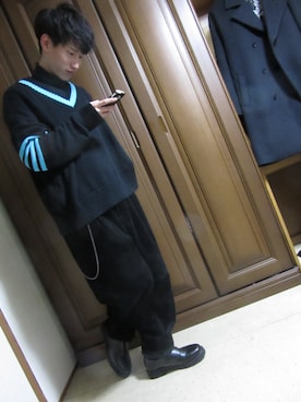 「オーバーコート」｜「アイテム（スリッポン）」を使った、Iさん（メンズ・168cm）の冬コーディネート