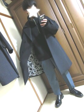 「オーバーコート」｜「アイテム（財布/小物）」を使った、Iさん（メンズ・168cm）の冬コーディネート