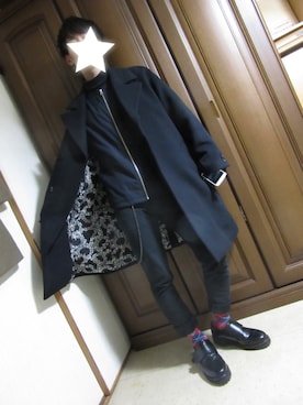 「RAGEBLUE（レイジブルー）のアイテム（ノーカラージャケット）」を使った、Iさん（メンズ・168cm）の冬コーディネート