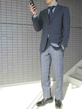 「ONLY（オンリー）のアイテム（スーツジャケット）」を使った、Iさん（メンズ・168cm）の冬コーディネート