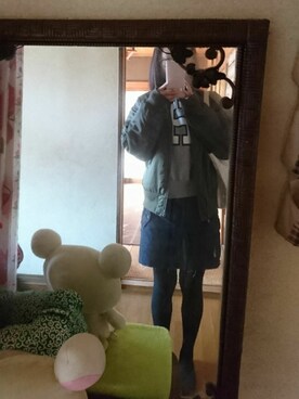 「アイテム（MA-1）」を使った、MANAさん（レディース・169cm）の春コーディネート