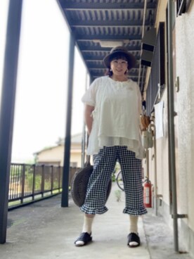 「ehka sopo（エヘカソポ）のアイテム（アクセサリー）」を使った、makiponさん（レディース・157cm）の夏コーディネート