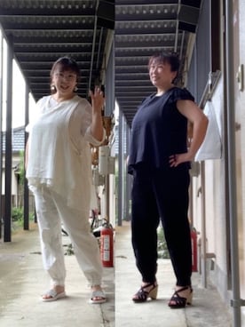 「アイテム（福袋/福箱、ブラック系）」を使った、makiponさん（レディース・157cm）の夏コーディネート