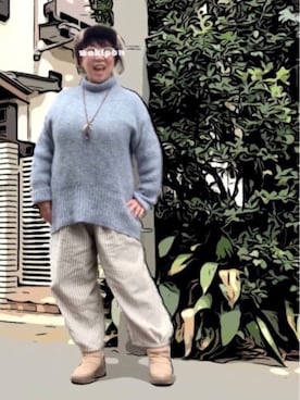 「アイテム（福袋/福箱、ブルー系）」を使った、makiponさん（レディース・157cm）の冬コーディネート