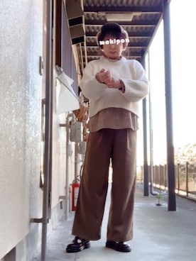 「ショート丈トップス」｜「アイテム（福袋/福箱）」を使った、makiponさん（レディース・157cm）の冬コーディネート