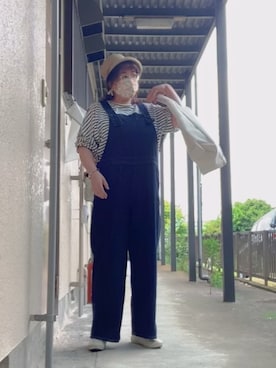 「Samansa Mos2 blue（サマンサモスモスブルー）のアイテム（オールインワン・サロペット）」を使った、makiponさん（レディース・157cm）の春コーディネート