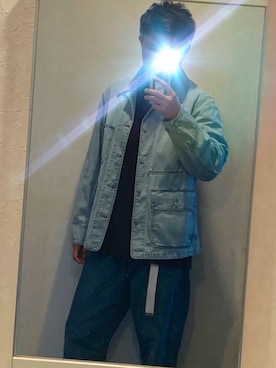 「部屋撮り」｜「アイテム（デニムジャケット）」を使った、Ken さん（メンズ・175cm）の春コーディネート