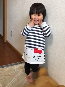 「OPPUS（オーパス）のアイテム」を使った、ioriさん（キッズ・90cm）の春コーディネート