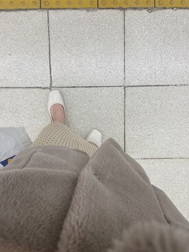 「オールホワイト」｜「アイテム（ムートンコート）」を使った、m:i さん（レディース・154cm）の冬コーディネート
