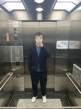 「URBAN RESEARCH（アーバンリサーチ）のアイテム（ノーカラージャケット）」を使った、阿狗，さん（メンズ・178cm）の冬コーディネート