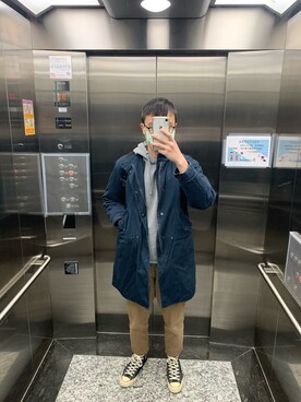 「URBAN RESEARCH（アーバンリサーチ）のアイテム（ミリタリージャケット）」を使った、阿狗，さん（メンズ・178cm）の冬コーディネート